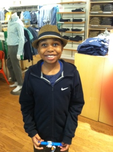 Noah trying to look cool at  The Gap store, Chevy Chase, MD, March 28, 2014. (Donald Earl Collins).