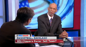 Writer, educator and NBA Hall of Famer Kareem Abdul-Jabbar on ABC's This Week discussing NBA's response to Donald Sterling's racist statements, May 4, 2014. (http://www.politifact.com).