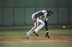 Rafael Santana, Mets shortstop from 1984-87, 1986 World Series, Boston's Fenway Park. (AP; http://www.newsday.com/ ).