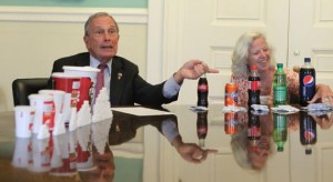Then-Mayor Michael Bloomberg attempting to sell soda size ban to New Yorkers, May 30, 2012. (http://adweek.com).